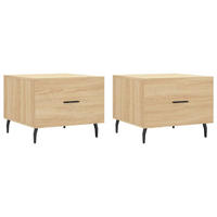 COUCHTISCHE 2 Stk. Sonoma-Eiche 50x50x40 cm Holzwerkstoff - Braun, Holzwerkstoff (50/50/40cm) - furnicato