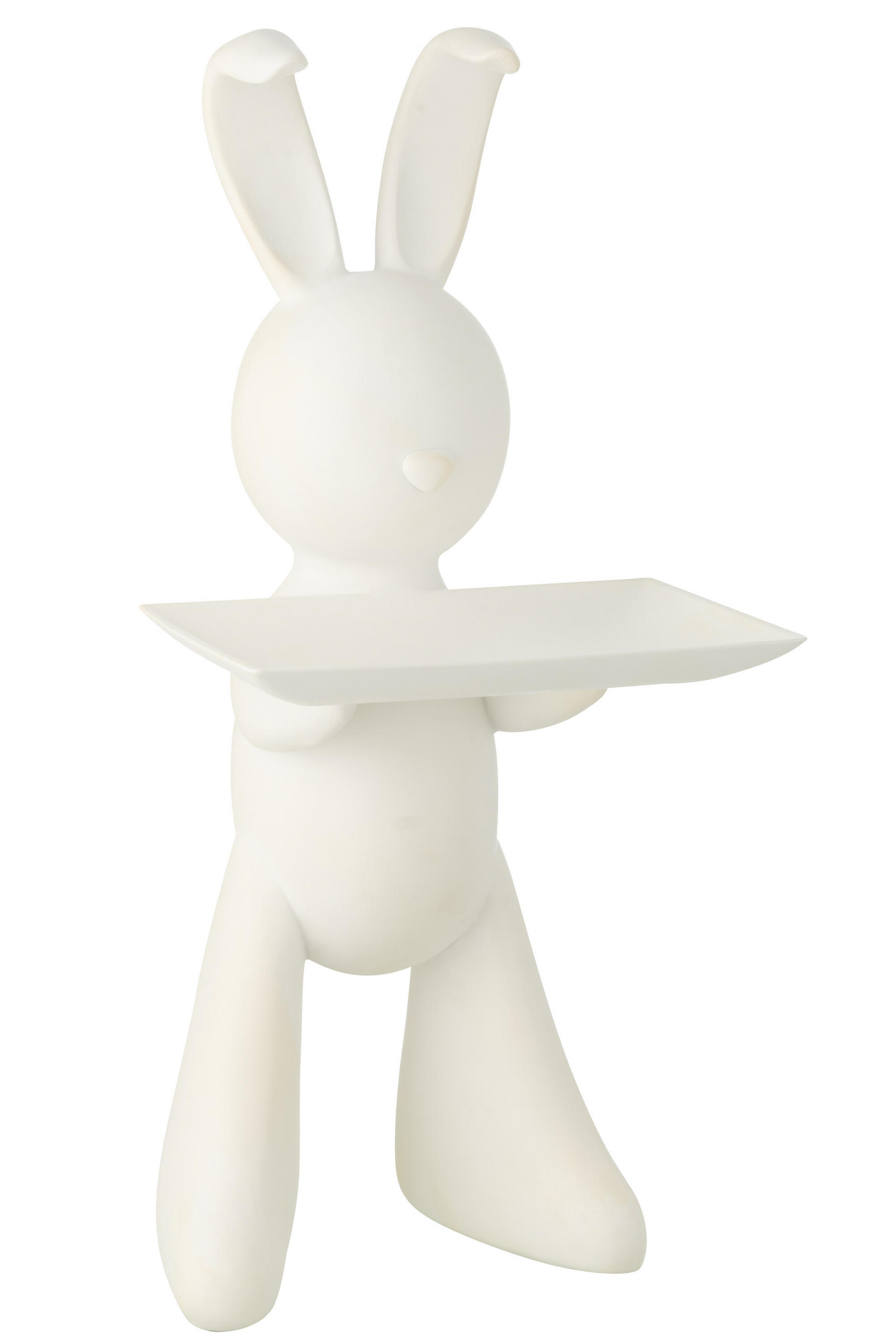 DEKO TABLETT KANINCHEN - Weiß, Glas/Naturmaterialien (33.5/75cm) - J-Line