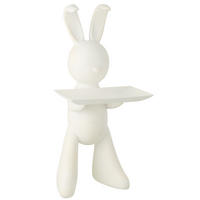 DEKO TABLETT KANINCHEN - Weiß, Glas/Naturmaterialien (33.5/75cm) - J-Line