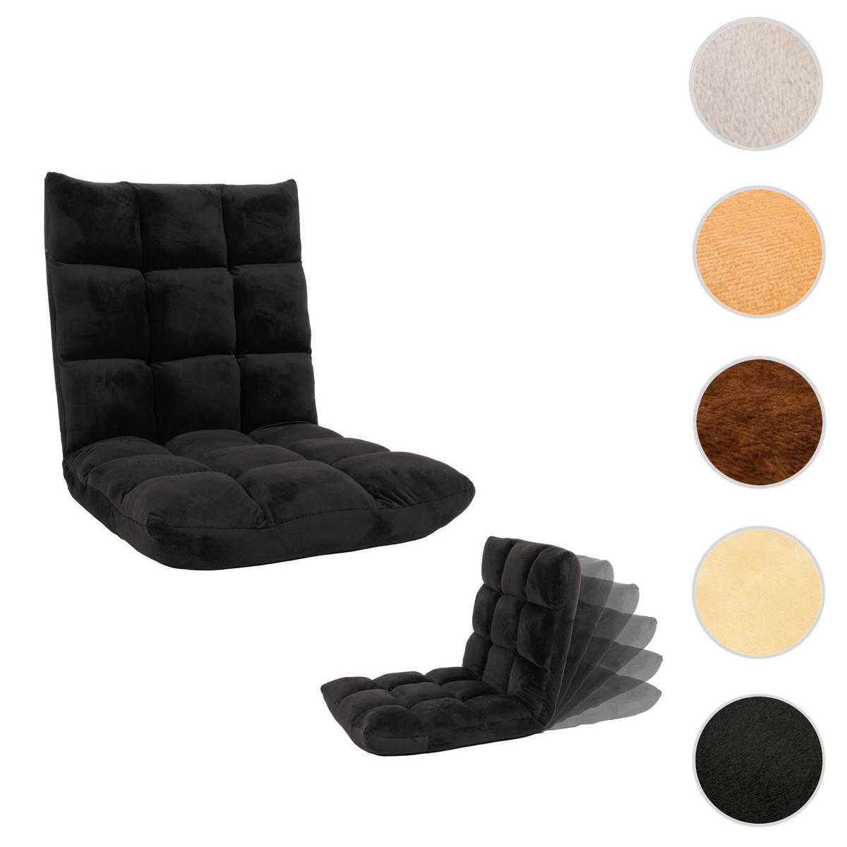 BODENSESSEL Schwarz - Schwarz, Textil (50/55/55cm) - MCW