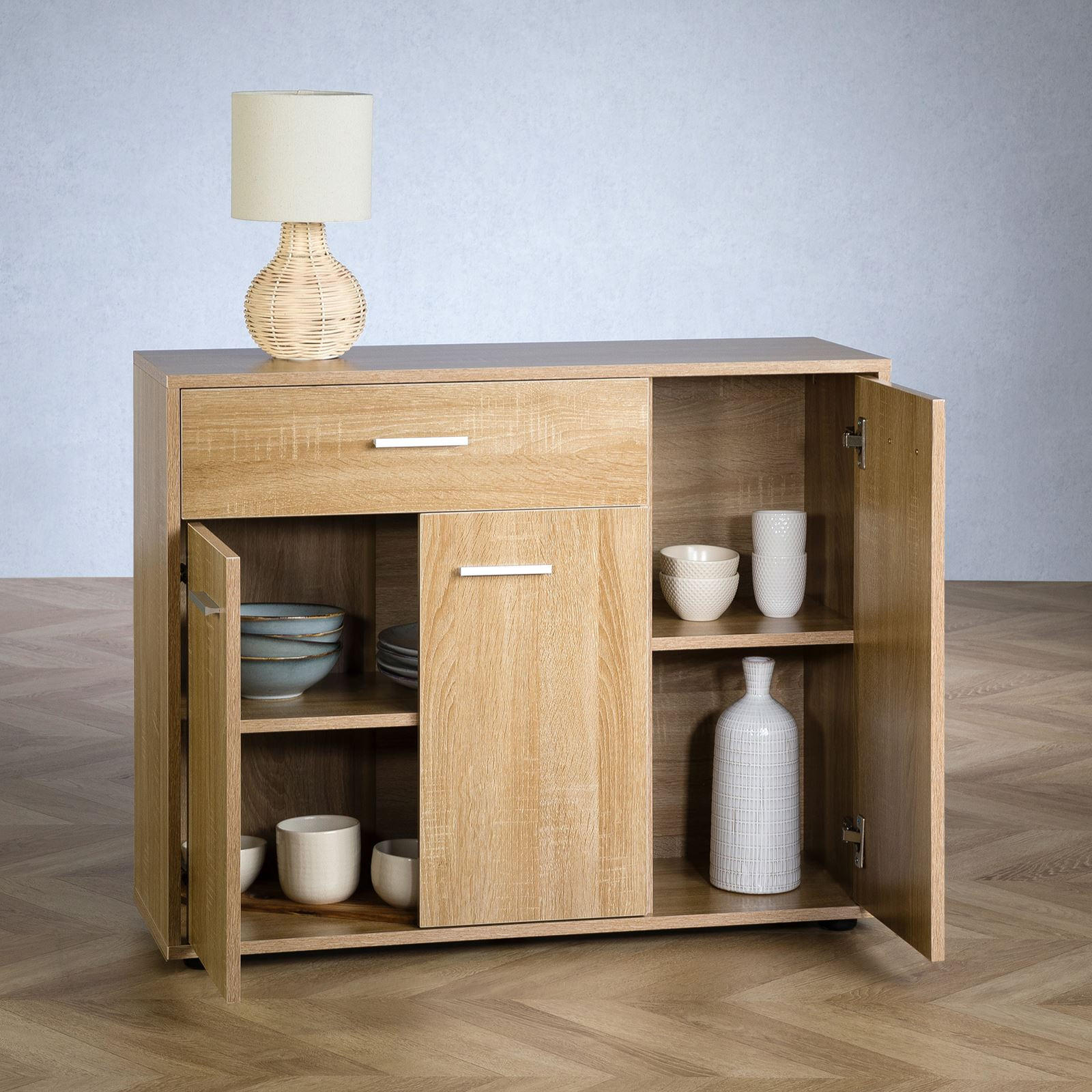 Thumbnail - CARO-Möbel Kommode, Sonoma Eiche, Holzwerkstoff, Mode, 88x70x30 cm, Wohnzimmer, Kommoden & Sideboards, Kommoden