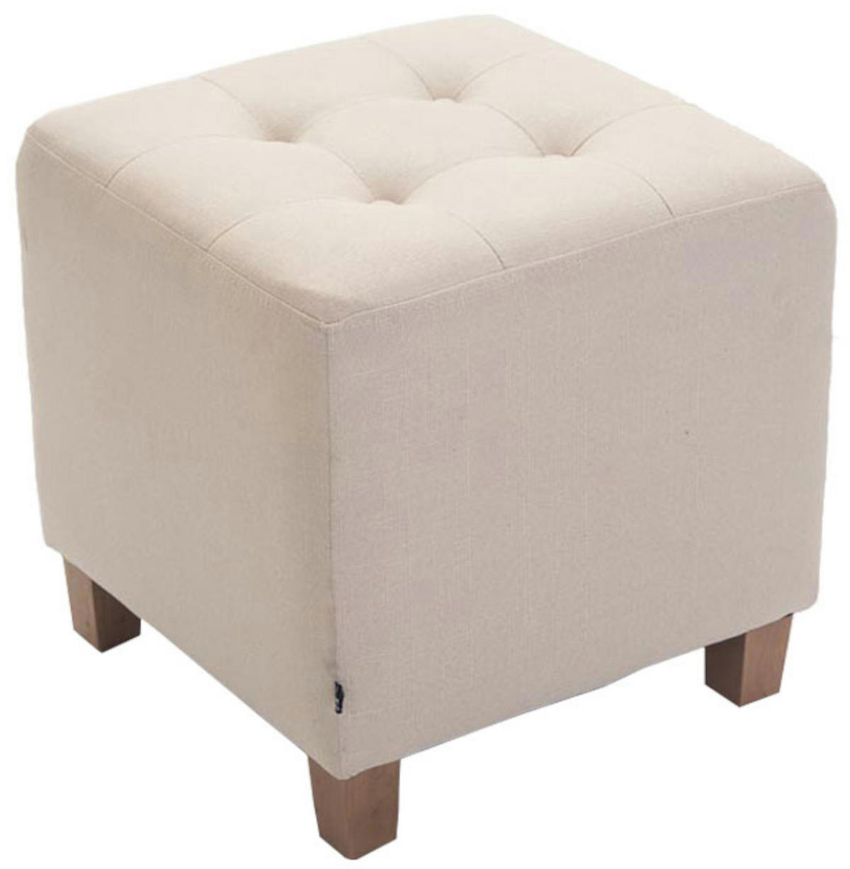 SITZWÜRFEL 2er Set Stoff creme - Creme, Holz/Textil (45/46/45cm) - CLP