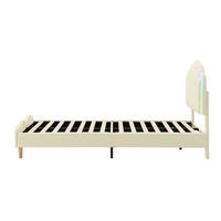 POLSTERBETT mit LED und Kopfteil Beige 90x200 cm Leder - Beige, Leder (90/200cm) - SONNENH