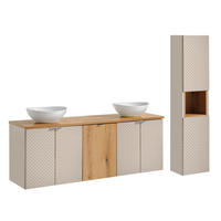 BADMÖBEL 160cm Manoa 2er-Set Kaschmir - Holz - Beige, Holzwerkstoff (160/59/40cm) - Petits-meubles