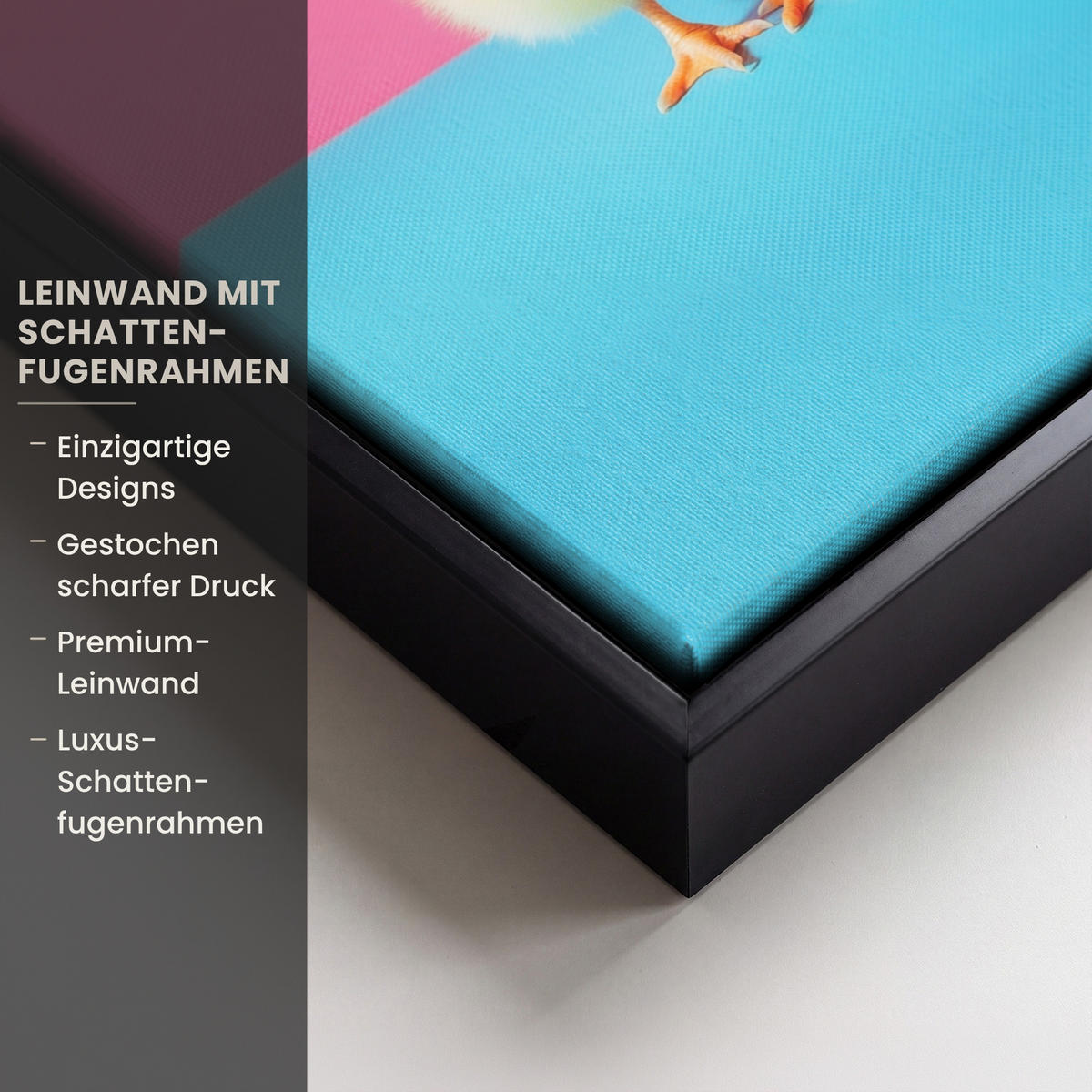 LEINWAND Bilder mit Rahmen - Chick - Sonnenbrille - Blau - 20x30 - Pink, Textil (20/30cm) - MuchoWow