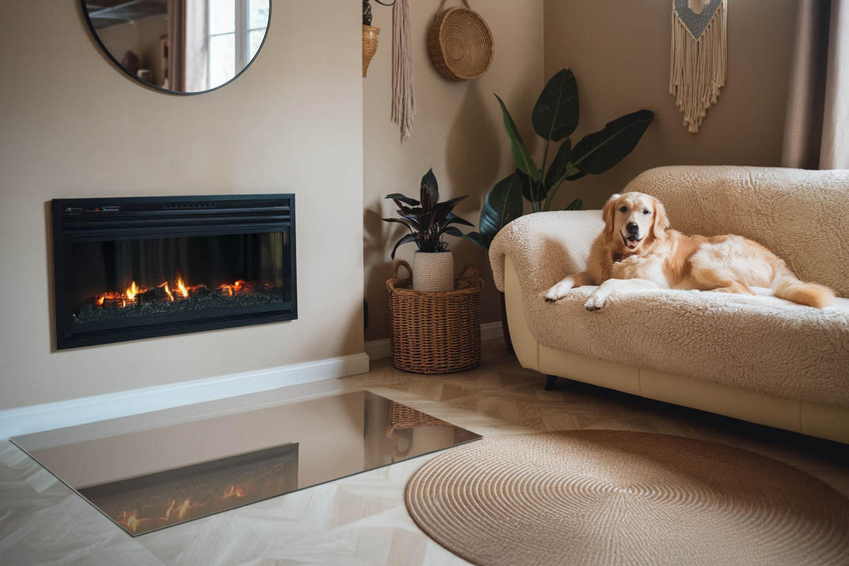 GLASPLATTE für Kamin 120x80 cm Braun - Braun, Glas (120/80/0.4cm) - ArtPrintCave