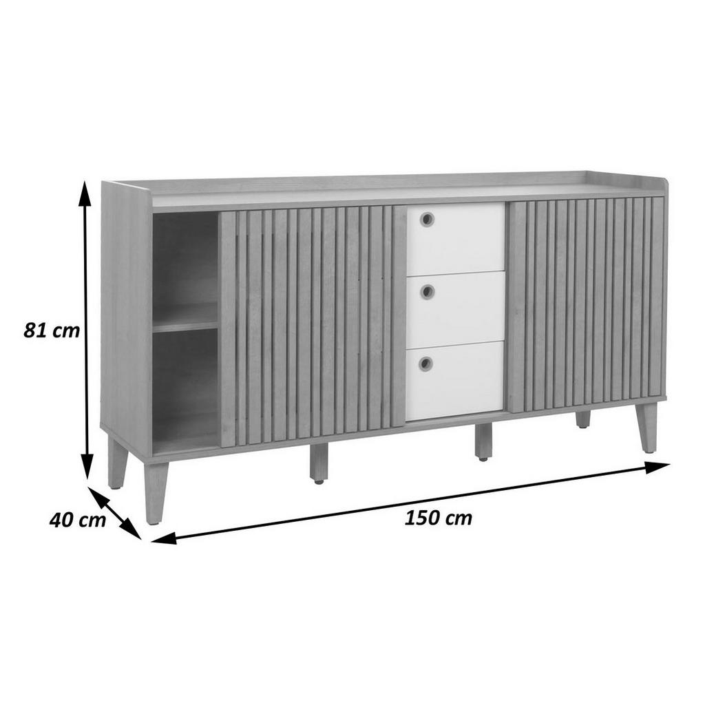 Thumbnail - MCW Sideboard, Walnuss, Holzwerkstoff, 150x81x40 cm, Wohnzimmer, Kommoden & Sideboards, Sideboards