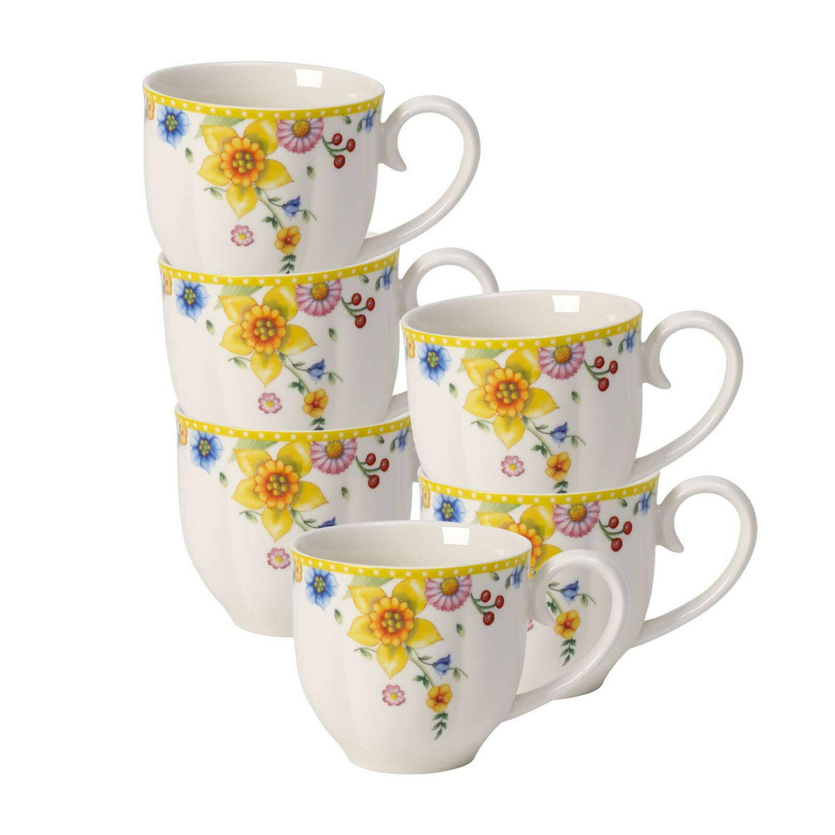 KAFFEETASSEN Spring Awakening bunt 230 ml 6er Set - Multicolor, Keramik (0.23L) - Villeroy & Boch