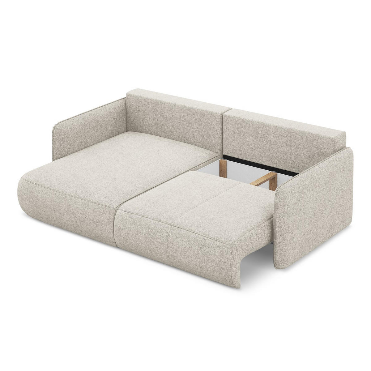 ECKSOFA mit Schlaffunktion Chenille Stoff Grau - Silberfarben/Schwarz, Kunststoff/Textil (148/207cm) - LaMiaSofa