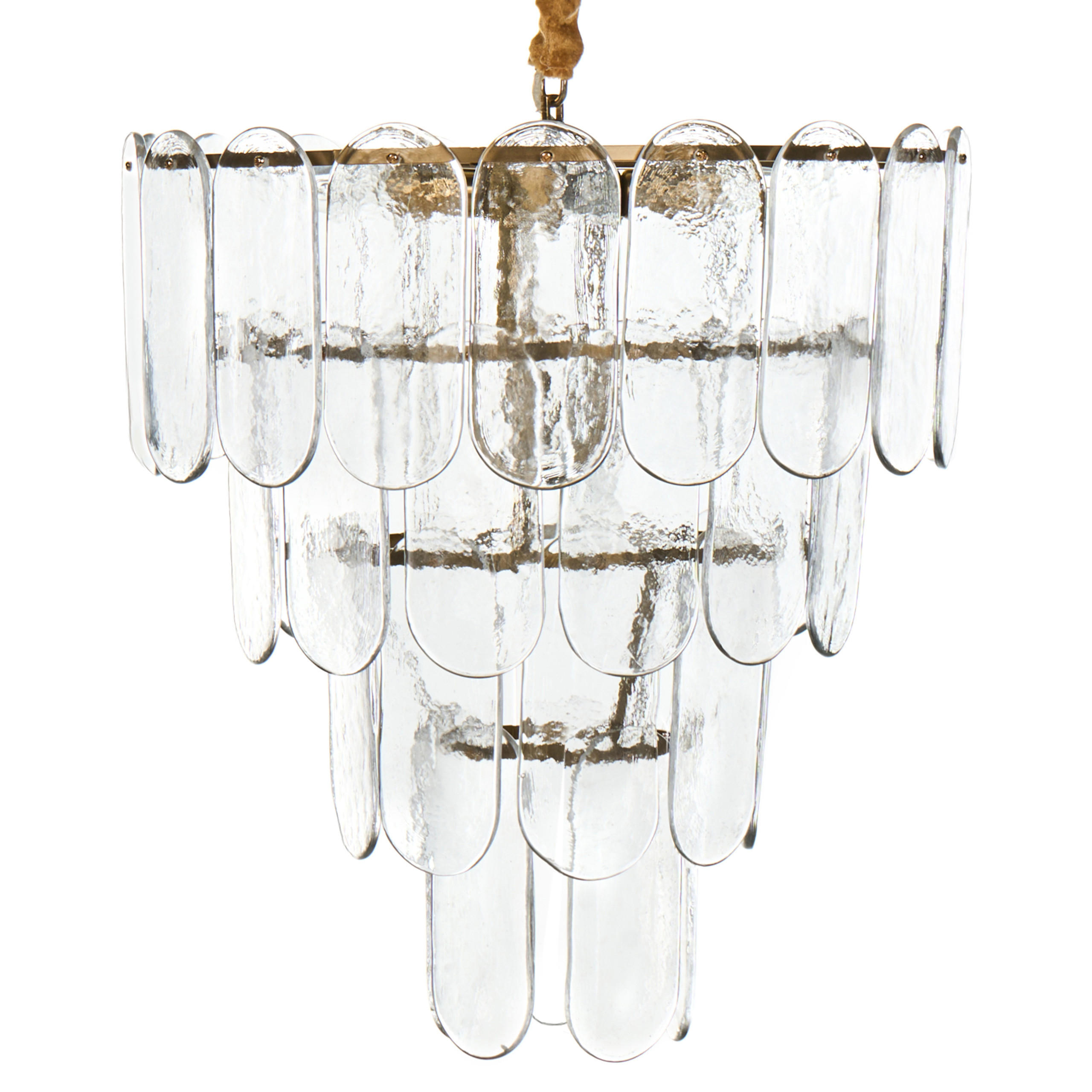 KRONLEUCHTER Glas Messing Caraveli - Transparent/Messingfarben, Glas (48/48/107cm) - Beliani