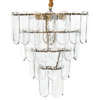 KRONLEUCHTER Glas Messing Caraveli - Transparent/Messingfarben, Glas (48/48/107cm) - Beliani