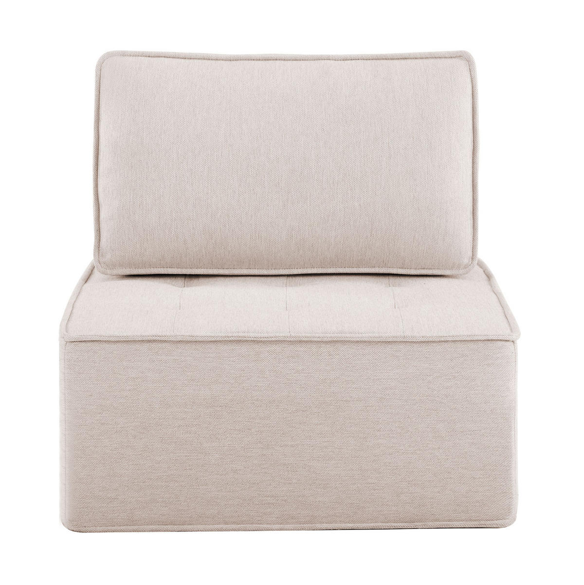SESSEL modulare Sitzgarnitur Beige aus Leinen 85/65/75 cm - Beige, Holzwerkstoff (81/81/81cm) - OKWISH