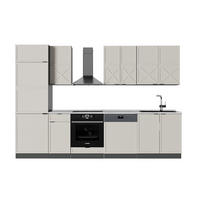 KÜCHENZEILE Fame-Line GrauBeige/Anthrazit 300 cm ohne AP - Anthrazit/Grau, Holzwerkstoff (300/81.6/46cm) - Vicco