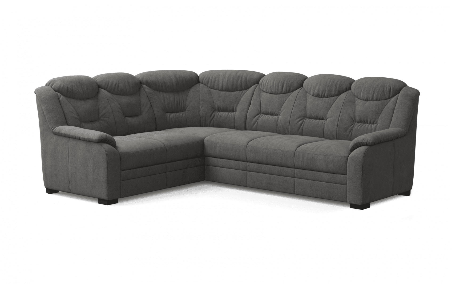 ECKSOFA mit Schlaffunktion und Bettkasten – weiches Chenille-Gewebe - Dunkelgrau/Anthrazit, Holz/Kunststoff (263/211cm) - Cotta