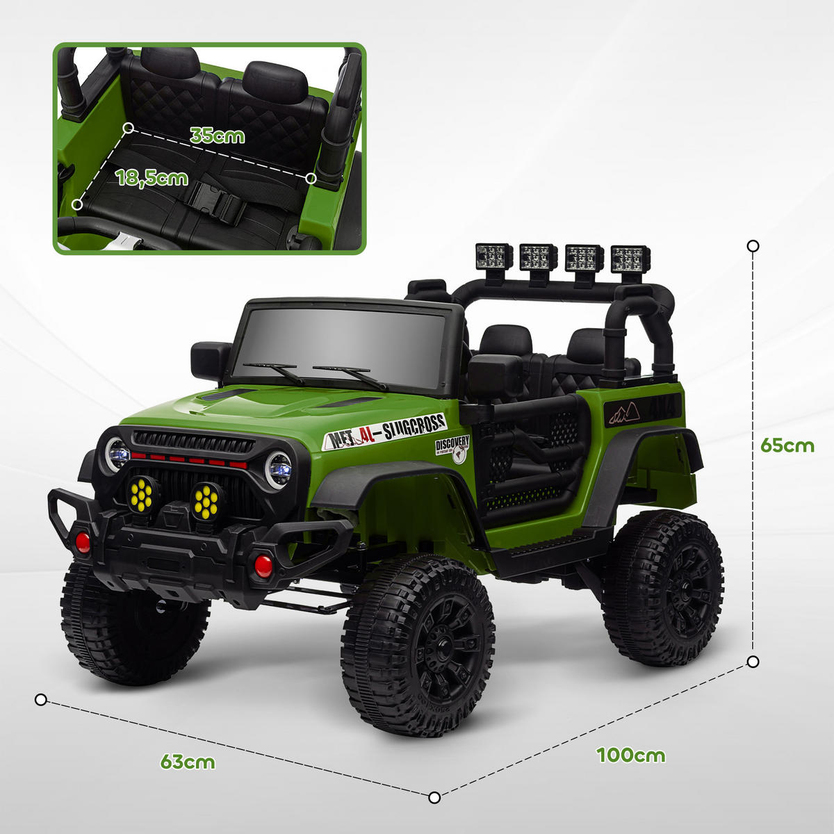 BUGGY DE-13042 2,4G Fernbedienung Grün - Grün, Kunststoff (100/63/65cm) - ComfortXL