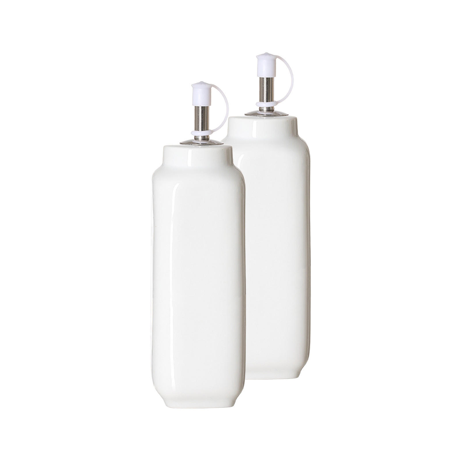 ESSIG + ÖL FLASCHEN Bianco weiß 9,5 cm 2-tlg. - Weiß, Keramik (5.5/9.5/5.5cm) - Ritzenhoff Breker