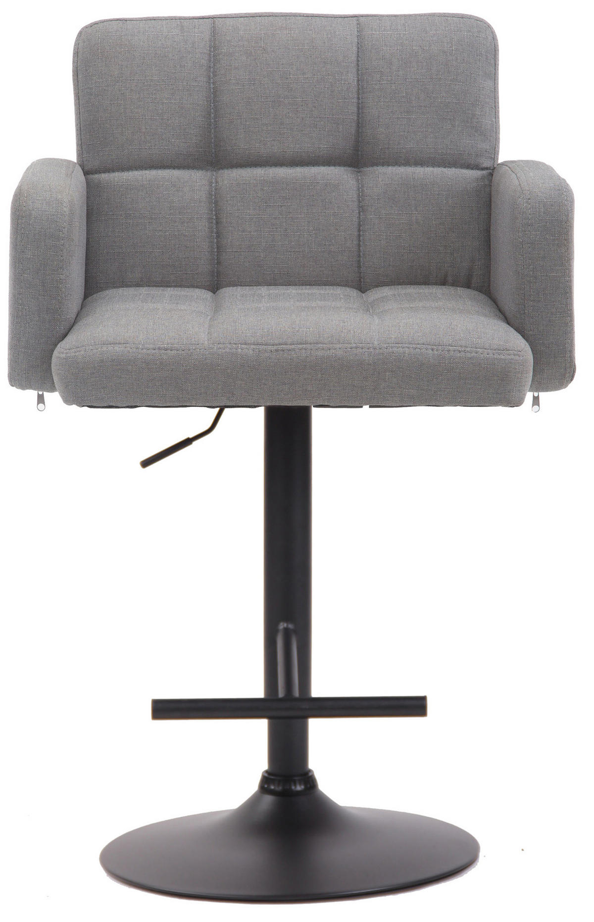 BARHOCKER Lausanne, Gestell schwarz, Stoff Grau - Schwarz/Grau, Textil/Metall (60/100/56cm) - TPFLiving