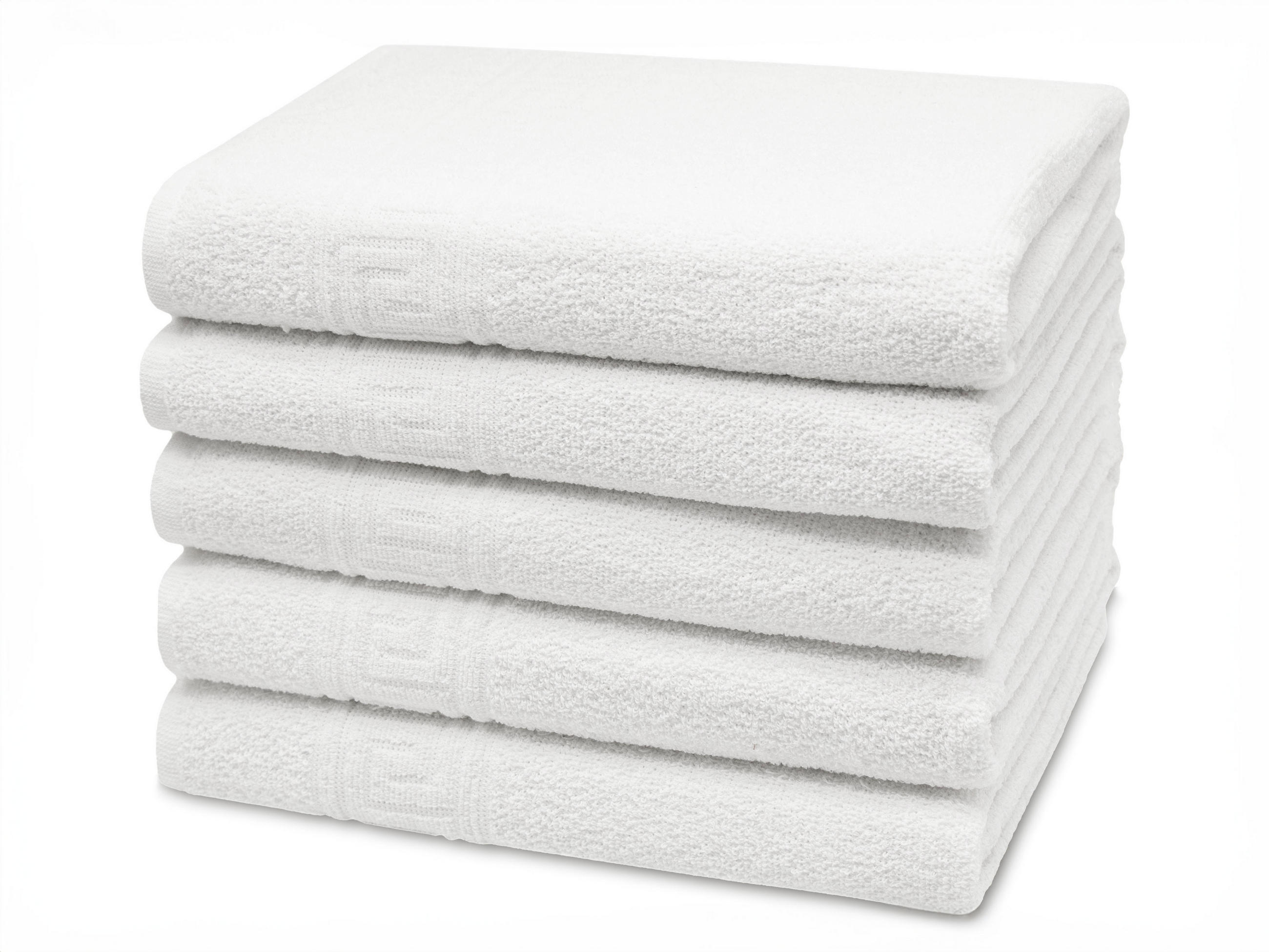 DUSCHTÜCHER, 5er-Set, 70x140 cm, 80% Baumwolle, 20% Polyester, Weiß - Weiß, Naturmaterialien (70/140cm) - Zollner