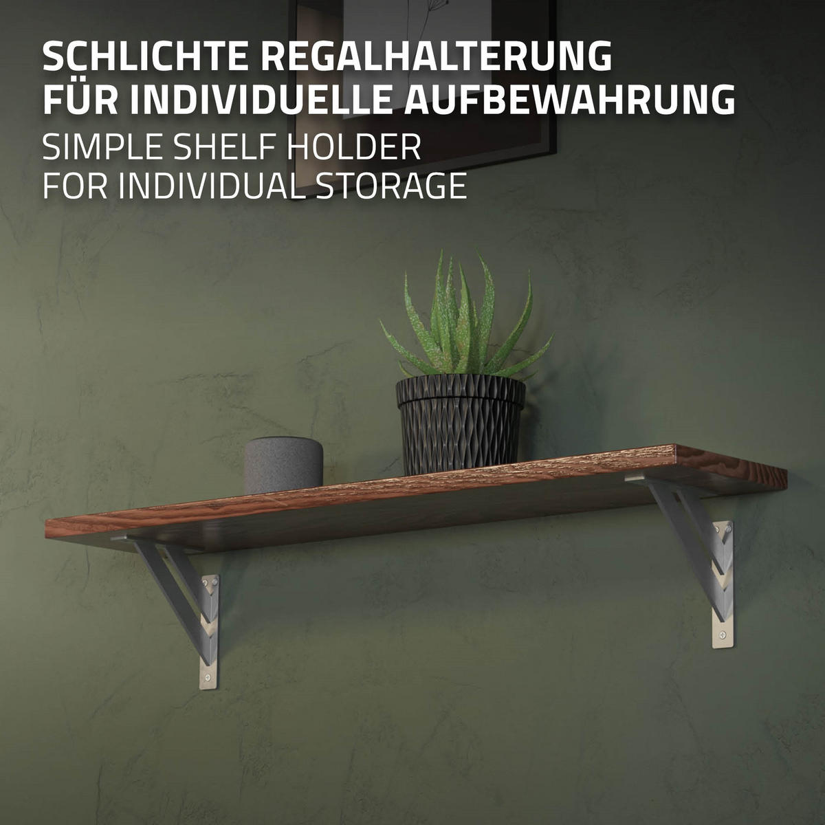 REGALTRÄGER 2er Set - Silberfarben, Metall (18/3/18cm) - ML-DESIGN