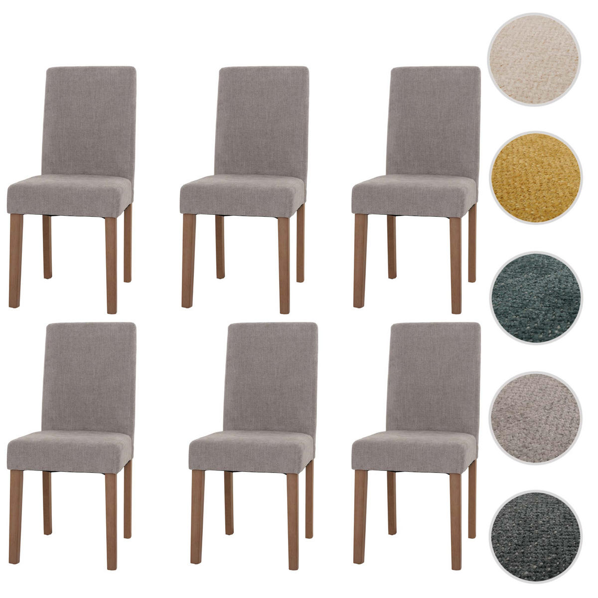 ESSZIMMERSTUHL Hellgrau 6er-Set - Hellgrau, Textil (42/90/50cm) - MCW
