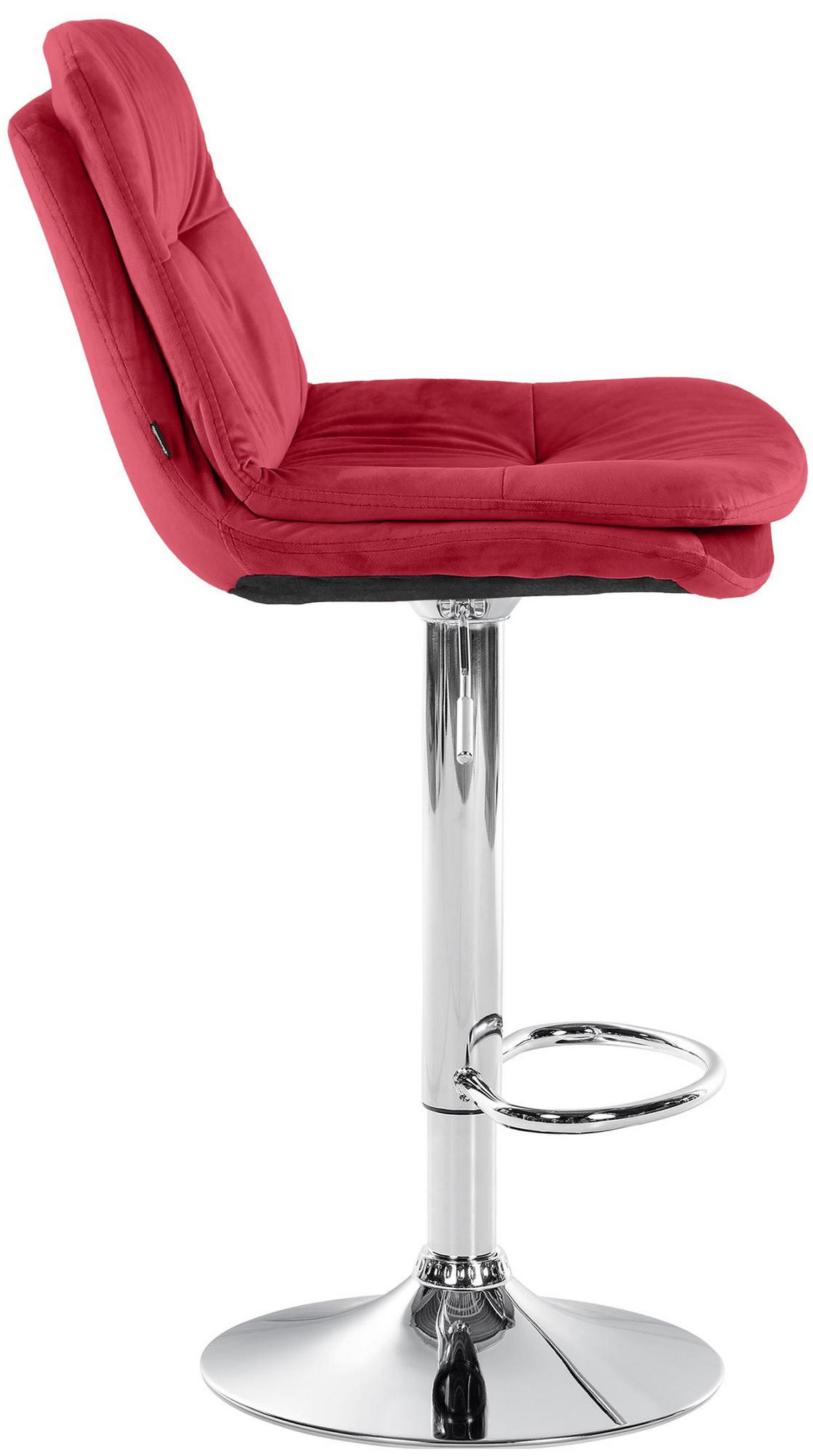 BARHOCKER Samt rot - Rot/Schwarz, Textil (46/94/54cm) - CLP