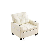 SCHLAFSESSEL DE-35007 3-in-1 mit USB und Getränkehaltern Weiß - Weiß, Metall (87/84/74cm) - ComfortXL