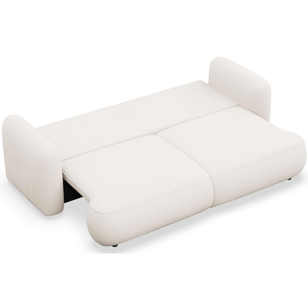 3-SITZER SCHLAFSOFA Tvoya Creme Chenille - Creme/Schwarz, Kunststoff/Textil (253/82/110cm) - Selsey