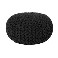 POUF Conrad 40/40/25 cm - Schwarz, Naturmaterialen/Textil (40/25/40cm) - Beliani