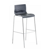 BARHOCKER Kunststoff Grau - Chromfarben/Grau, Kunststoff/Metall (43/100/48cm) - CLP