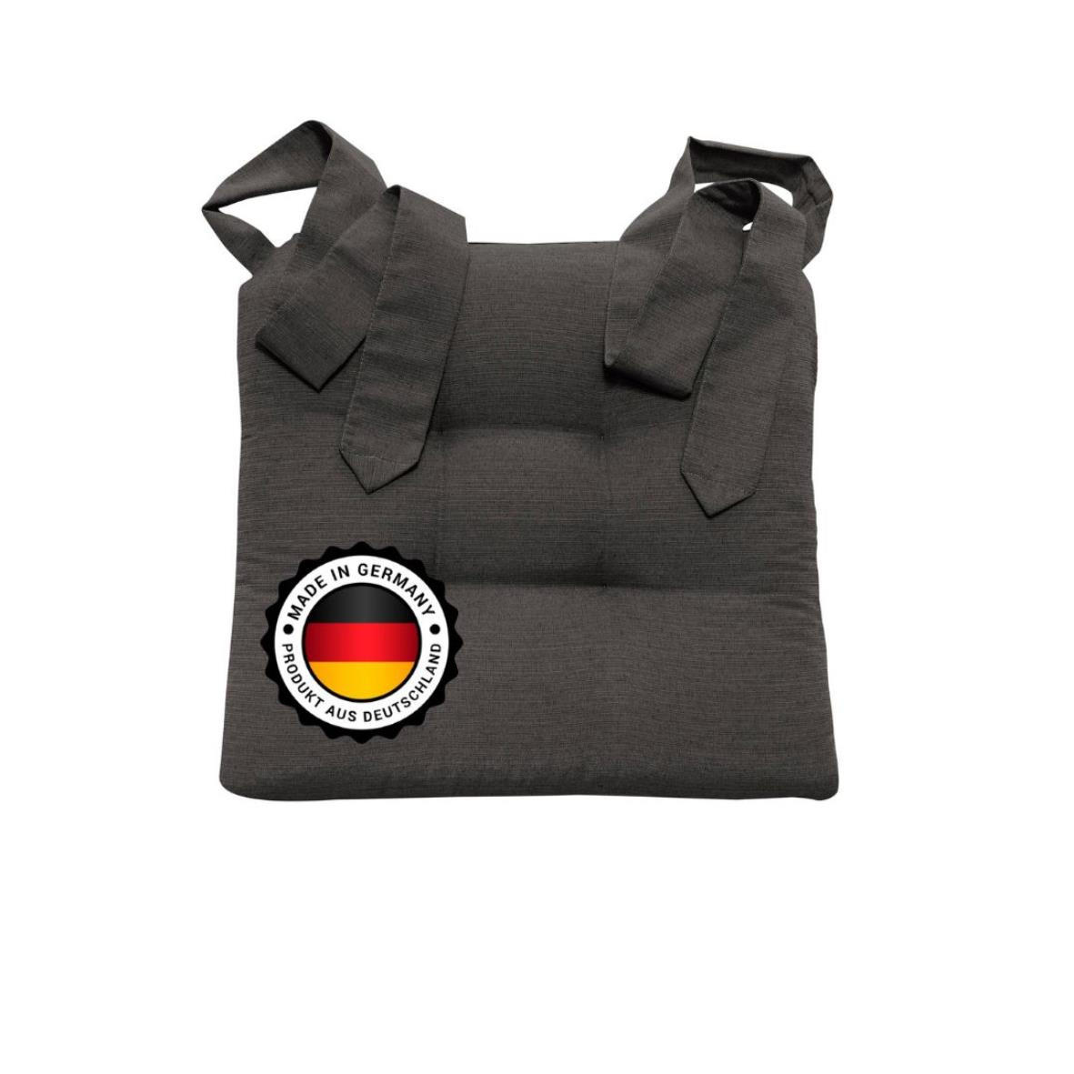 STUHLKISSEN mit Schleifenband - Anthrazit, Textil (46/42/7cm) - Bonvionn