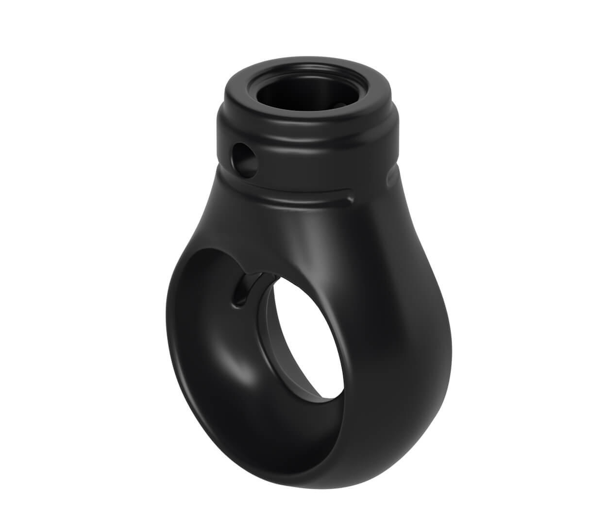 MARKISENÖSE Rund 12 mm Ral 9005 für Kugelhaken - Schwarz, Kunststoff (1.2/5.2/5.2cm) - BAUHELD