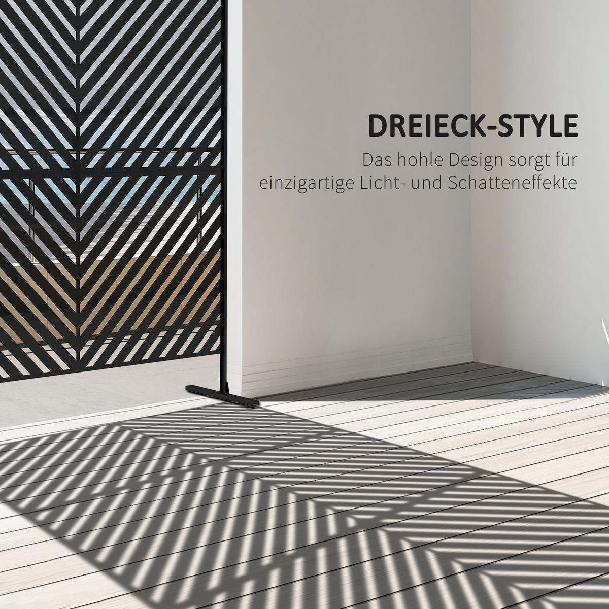 GARTENSICHTSCHUTZ, Stahl, Schwarz - Schwarz, Metall (45/198cm) - Outsunny