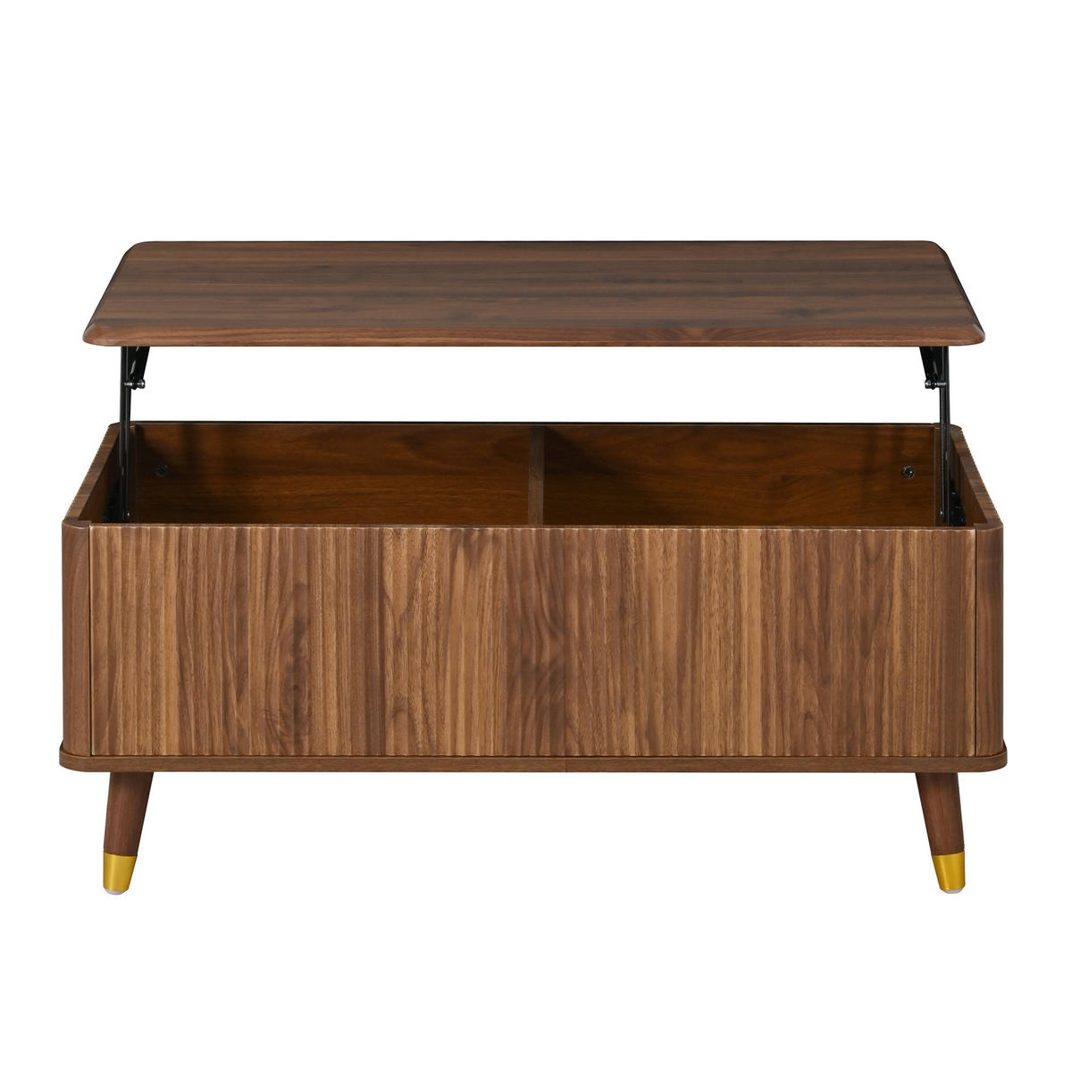 COUCHTISCH 97/52/56,5 cm nussbaum aus MDF höhenverstellbar - Walnussfarben, Holzwerkstoff (97/52/56.5cm) - OKWISH