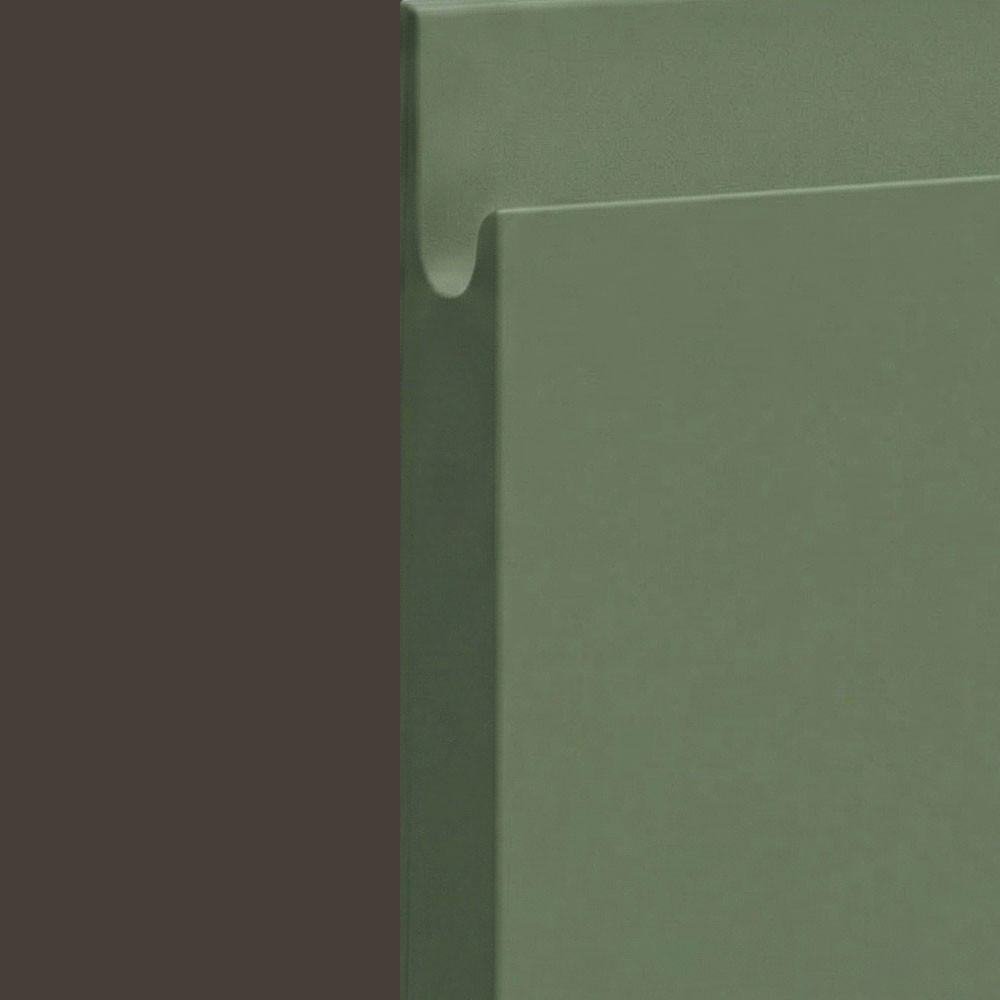 HÄNGESCHRANK Florence W2/50 Lava / RAL 6013 schilfgrün matt 50 / 32,5 / 72cm - Türanschlag rechts - Dunkelgrau/Grün, Holz/Holzwerkstoff (50/72/32.5cm) - Feldmann-Wohnen