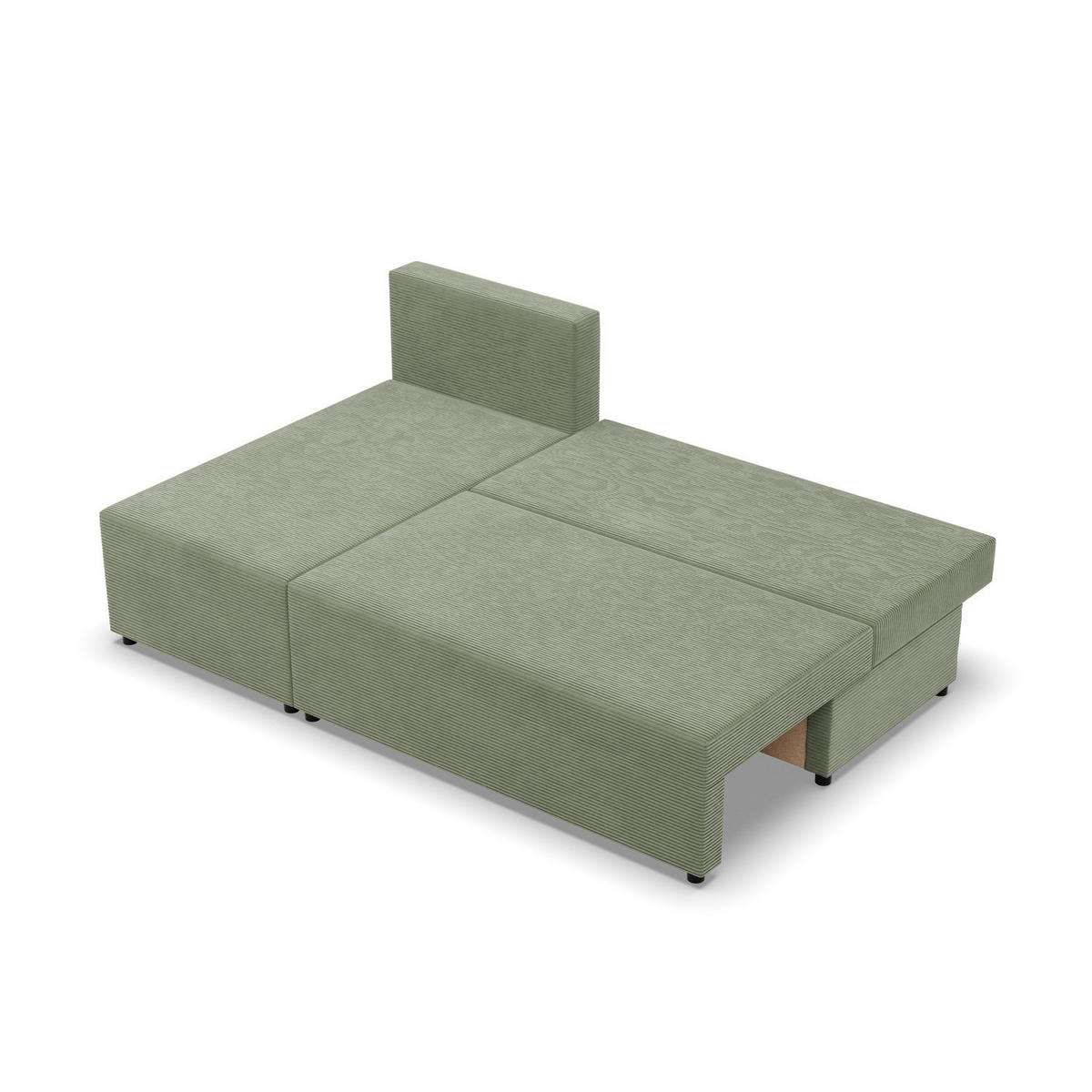 ECKSOFA MIT SCHLAFFUNKTION FERMO BONELL Grün - Grün, Textil (137/201cm) - Mebligo
