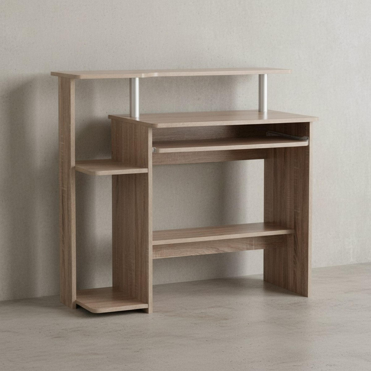 SCHREIBTISCH Computertisch ELBTRAUM Tastaturauszug, Beige 94x48x90 cm - Beige, Holz (48/94/90cm) - KADIMA DESIGN