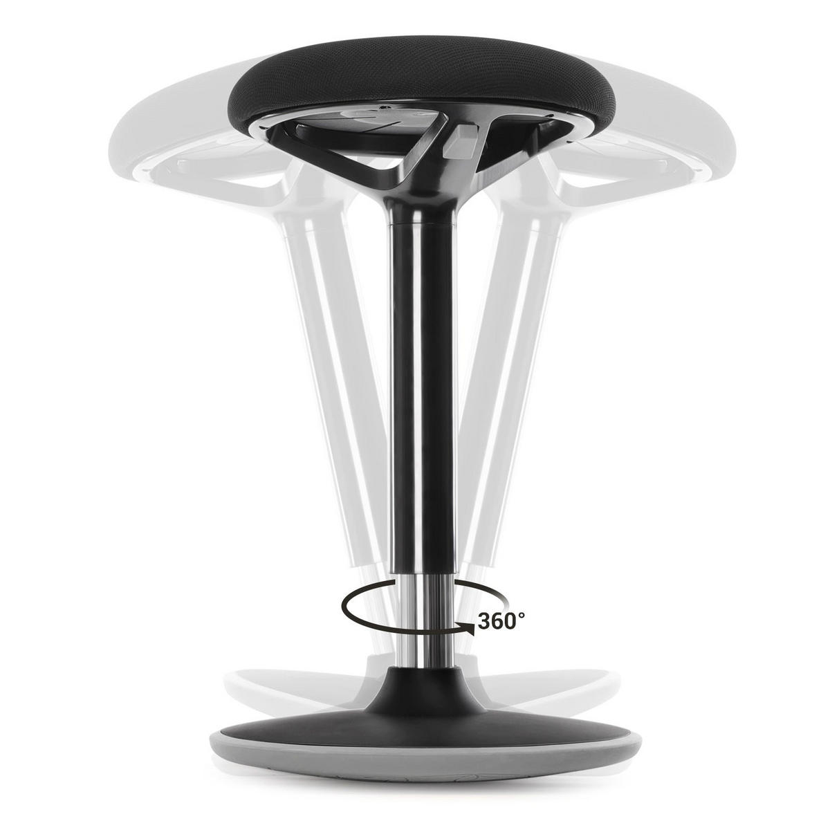 ARBEITSHOCKER BÜROHOCKER - Schwarz, Textil (33/70/33cm) - Hansiro