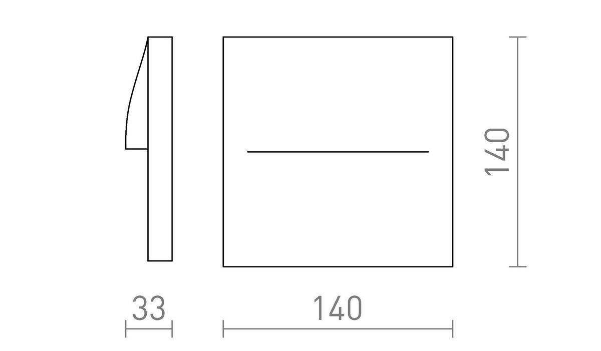 AUSSENLEUCHTE BOBO SQ Anthrazitgrau 3 W IP65 - Grau, Metall (15/15/30cm) - Rendl