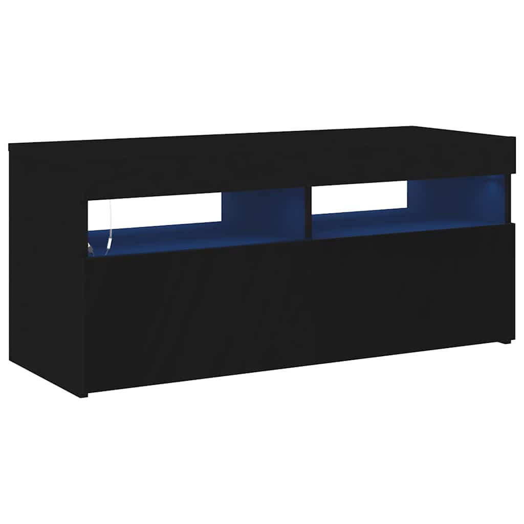 vidaXL Lowboard Schwarz 90x40x35 cm