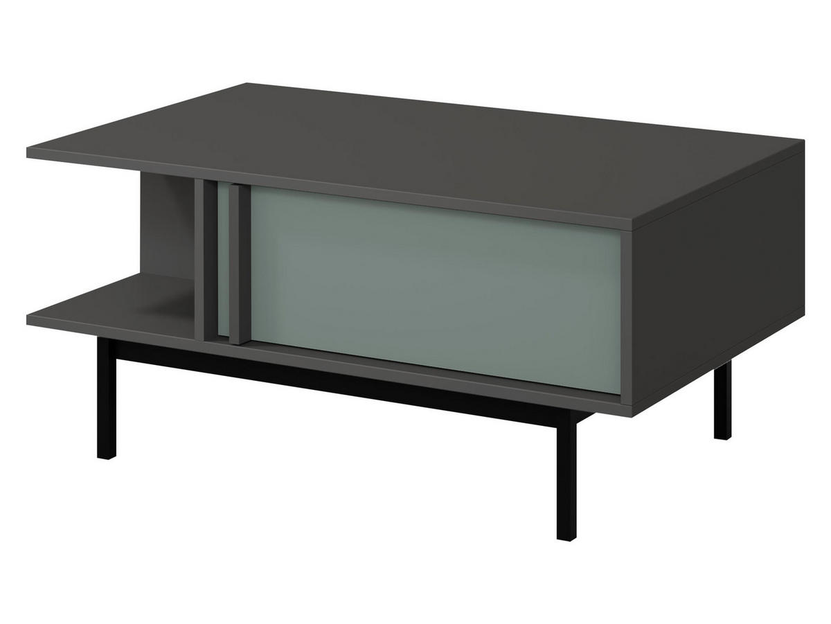 COUCHTISCH Alsy AL12 - Anthrazit/Grün, Holzwerkstoff/Kunststoff (60/93/43cm) - MIRJAN24
