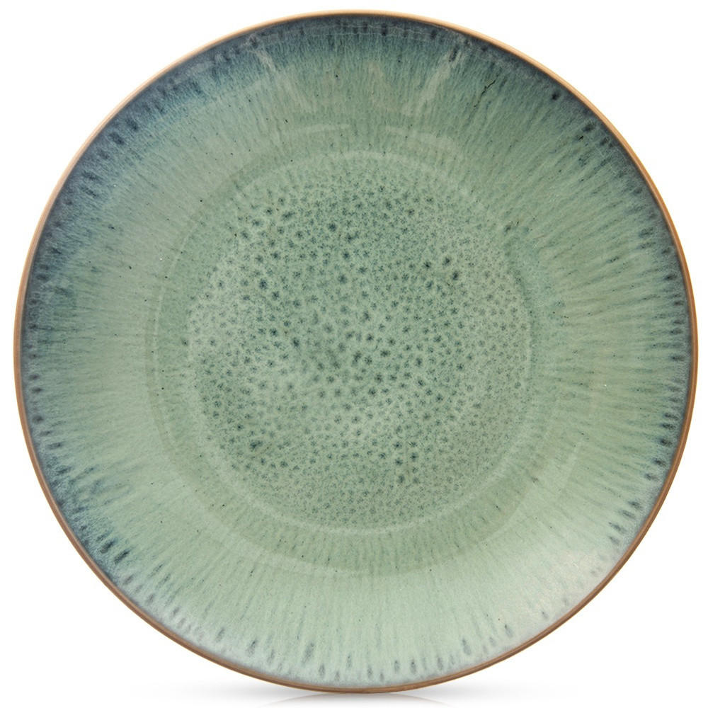 SPEISETELLER Glaze flach grün - Grün, Keramik (27/27/3.5cm) - Orion 