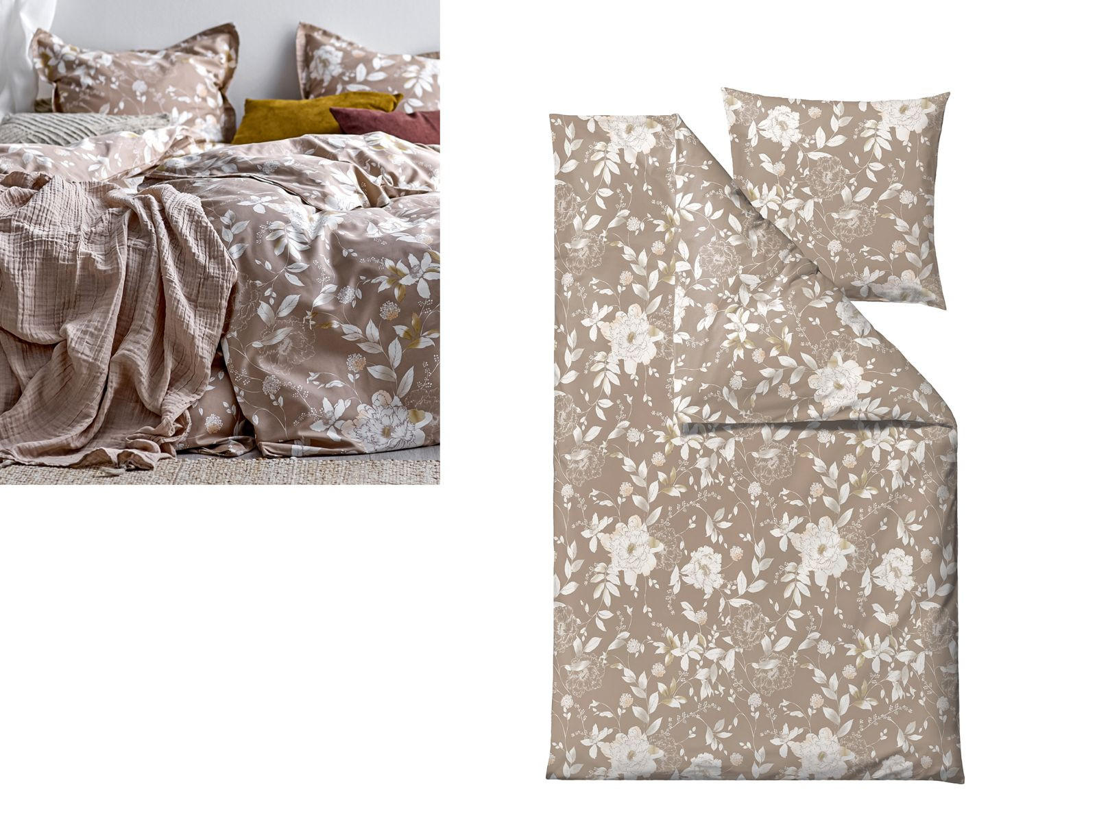 BETTWÄSCHE Garden Bloom beige 135/200 cm Baumwolle - Beige, Textil (135/200cm) - Södahl
