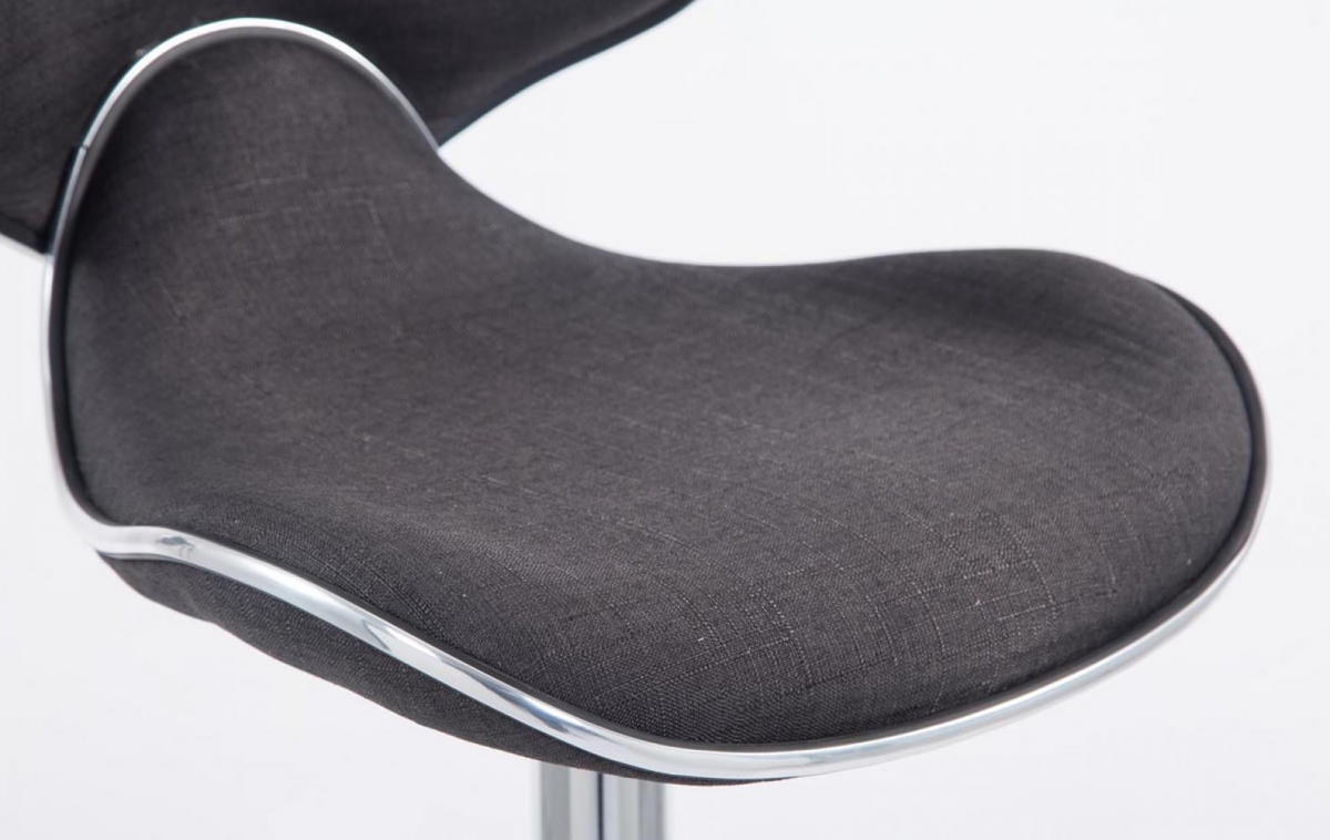 BARHOCKER Stoff dunkelgrau - Chromfarben/Dunkelgrau, Textil/Metall (46/88/49cm) - CLP