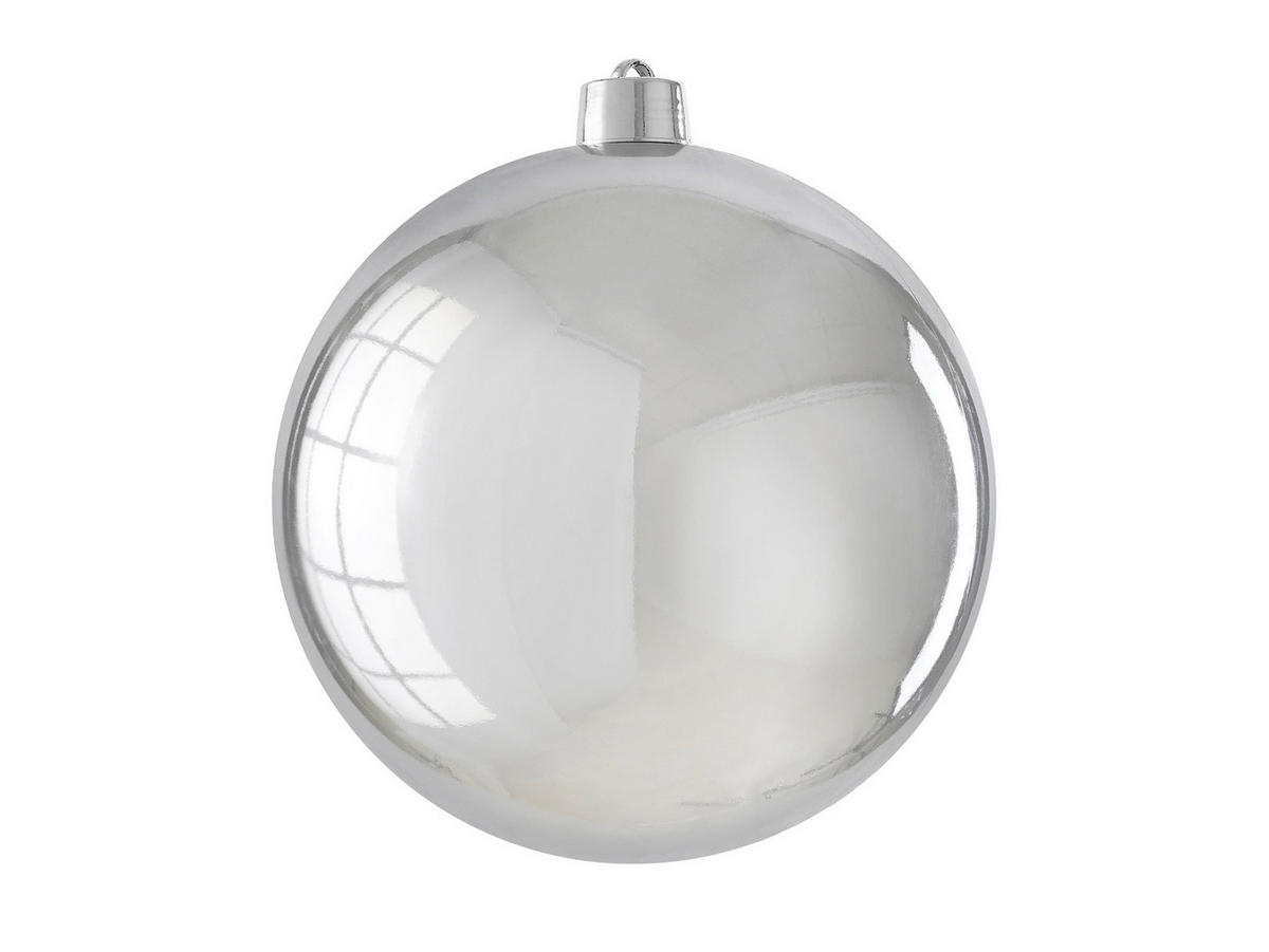LAALU CHRISTBAUMKUGEL rund silber glänzend 20 cm - Silberfarben, Kunststoff (27/27/27cm) - LAALU
