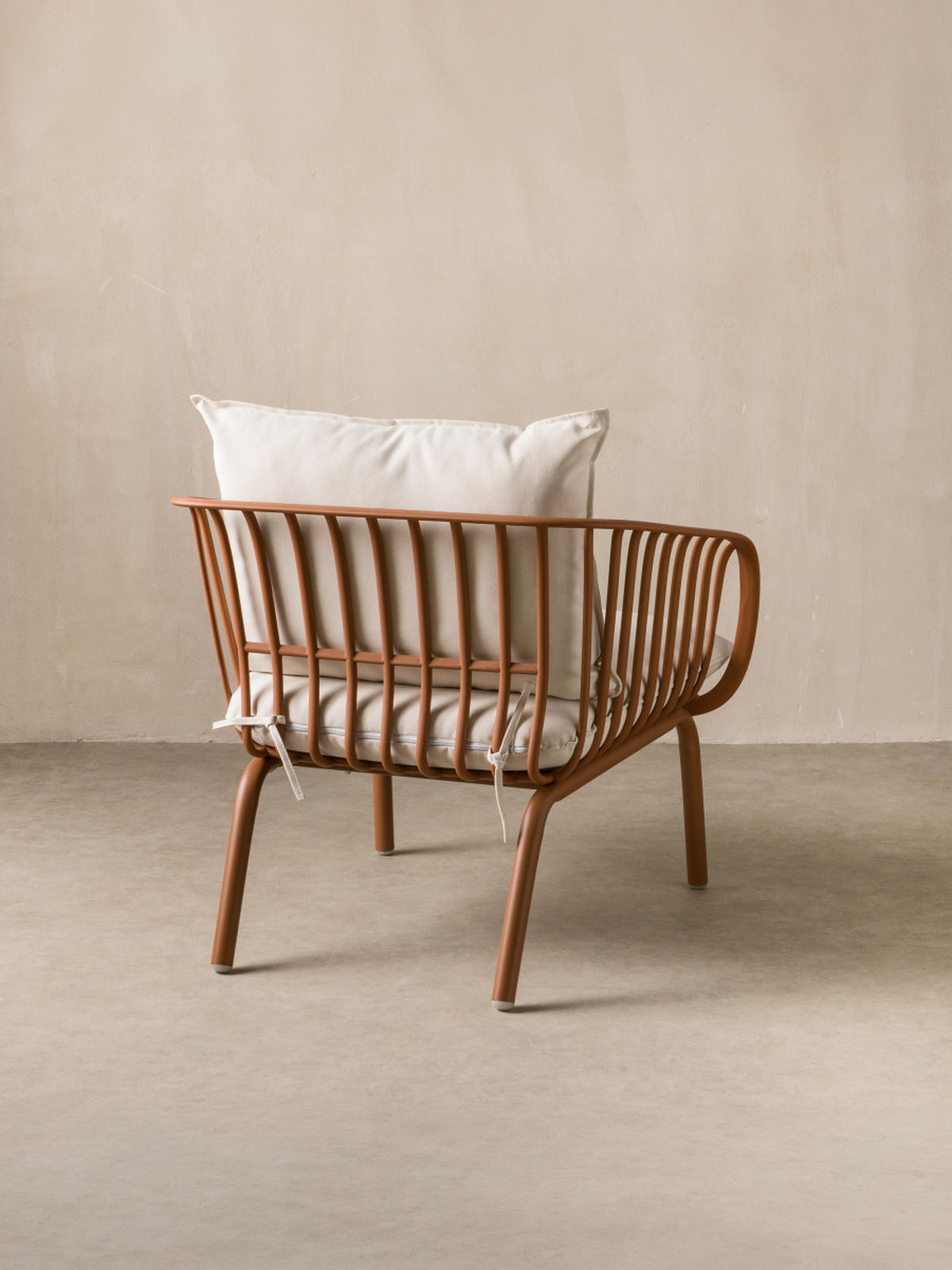 LOUNGESESSEL Madeira Terrakotta 78.5 cm x 80 cm - Terracotta, Metall (78/80/71cm) - Kenay Home