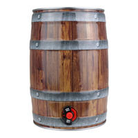 GETRÄNKESPENDER Partyfass, 5L, Holzoptik - Braun, Holz (5L) - ich-zapfe