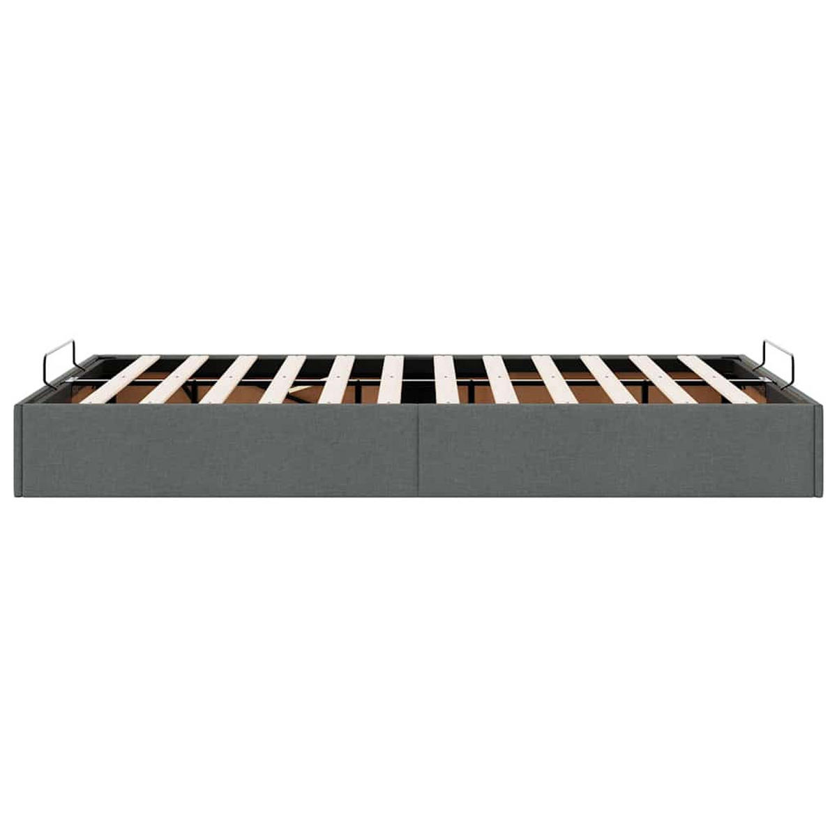 OTTOMAN-BETT OHNE MATRATZE DUNKELGRAU 120X200 CM STOFF - Dunkelgrau, Holz/Textil - vidaXL