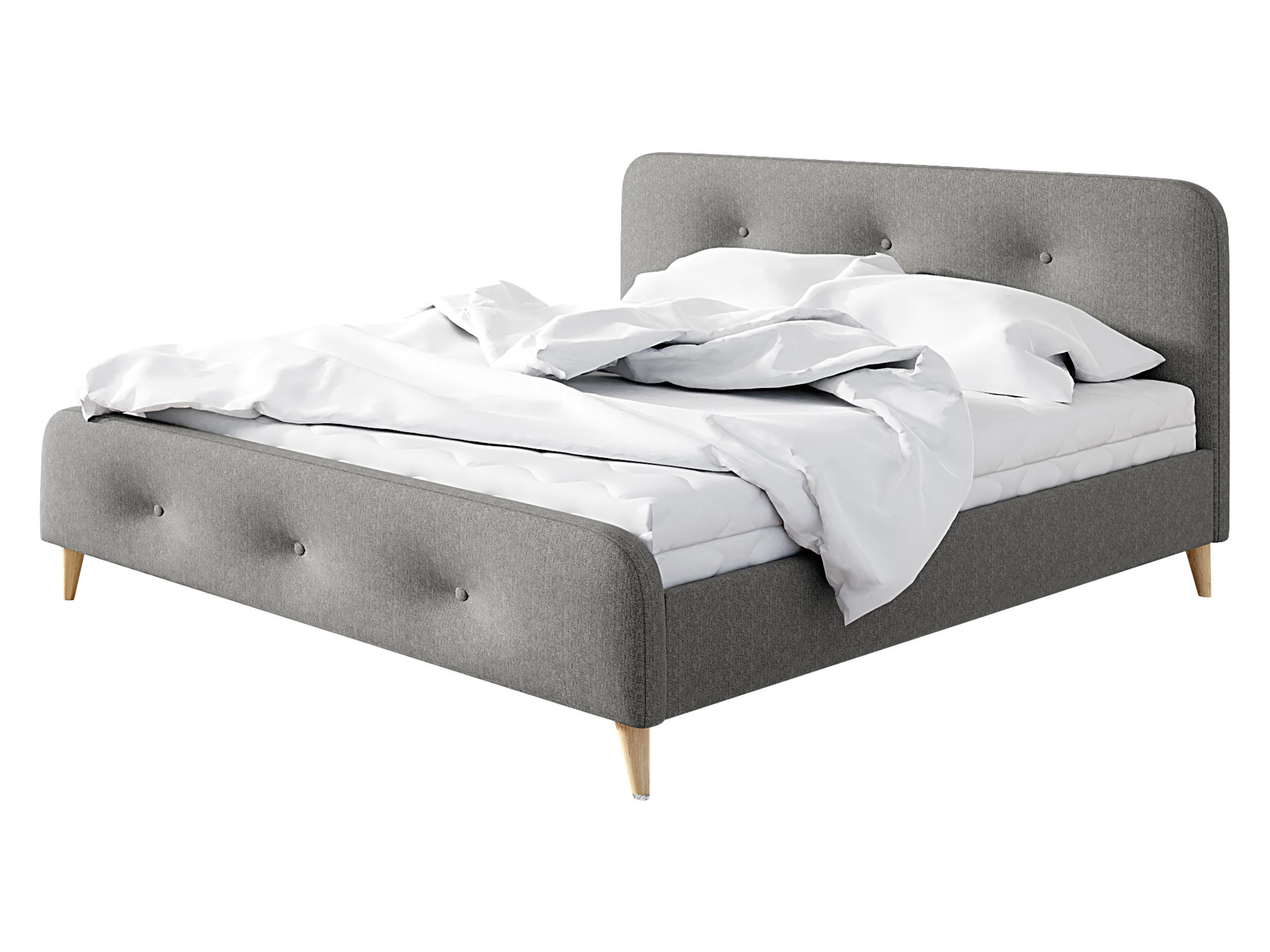 POLSTERBETT Loham New - Naturfarben/Grau, Holz/Holzwerkstoff (180/200cm) - MIRJAN24