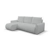 ECKSOFA Sprento Hellgrau, aus Boucle-Stoff, mit Schlaffunktion und Bettzeugfach - Hellgrau, Holzwerkstoff/Textil (230/149cm) - Bettso
