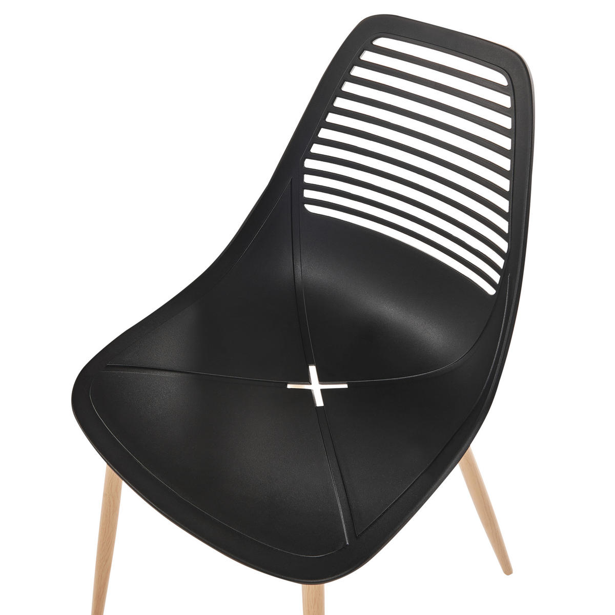 ESSZIMMERSTUHL 4er-Set Schwarz Montello - Schwarz/Braun, Kunststoff (46/84/54cm) - Beliani